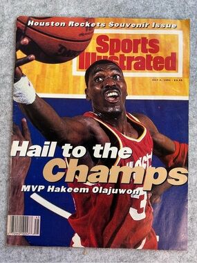 Houston Rockets Basketball Sports Illustrated Cover July 4, 1994 MVP Olajuwon